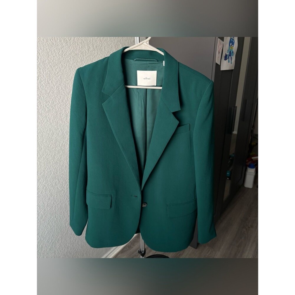 Aritzia Wilfred Oversized Blazer Forest Green